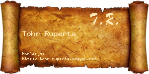 Tohr Ruperta névjegykártya